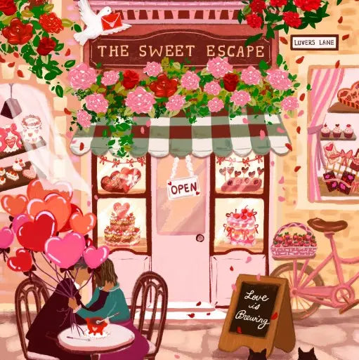 1000 Piece Puzzle - Valentine's Day Café