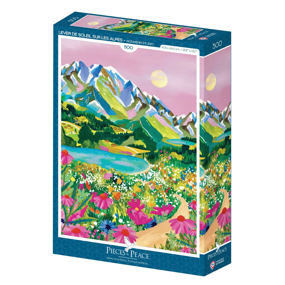 500 Piece Puzzle - Sunrise Over the Alps