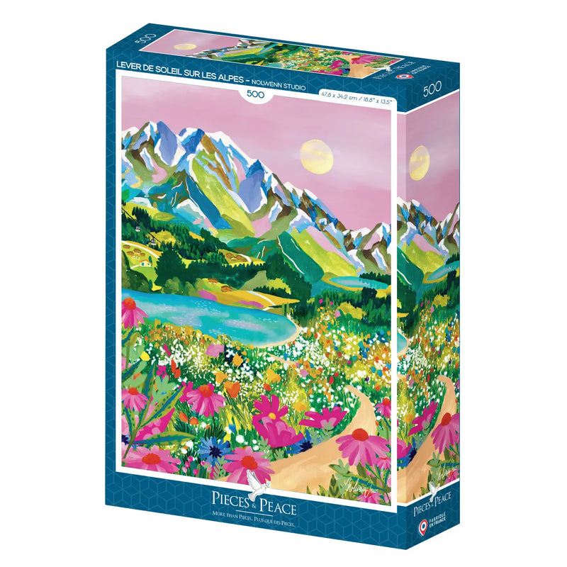 500 Piece Puzzle - Sunrise Over the Alps