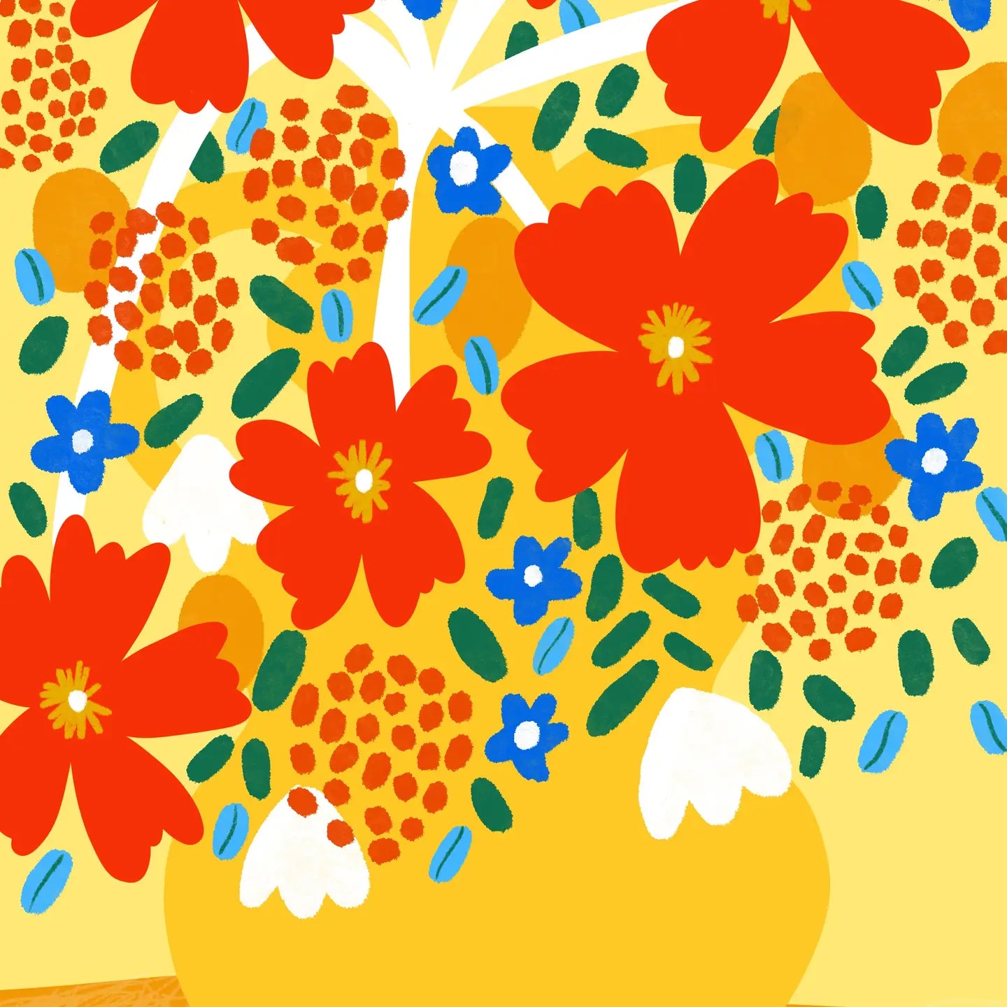 Alonsoa On Mustard Jar Fine Art Print