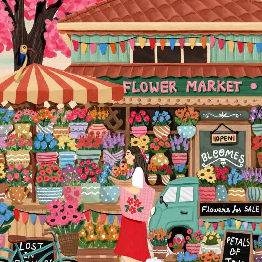 1500 Piece Puzzle- Flower Market
