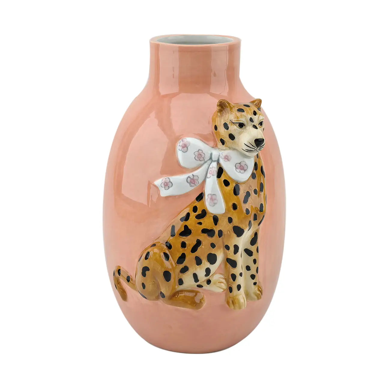 Salmon Leopard vase