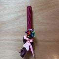 Beeswax candle with rainbow bouquet