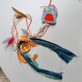Spring garland with embroidered vase