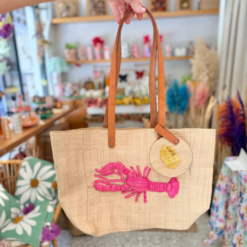Raffia Bag With Lobster