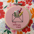 Embroidered floral hoops with wish/message