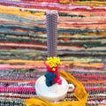 Beeswax candle with yellow bouquet