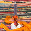 Beeswax candle with orange bouquet
