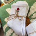 Socks with embroidered flower