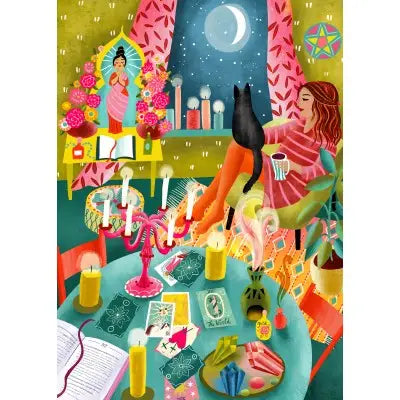 500 Piece Puzzle-Magical Moonlight Reading Room