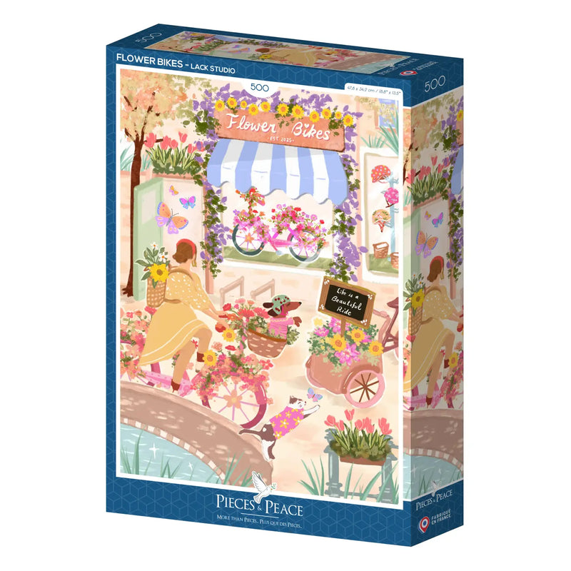 500-piece Puzzle - Floral Bicycles