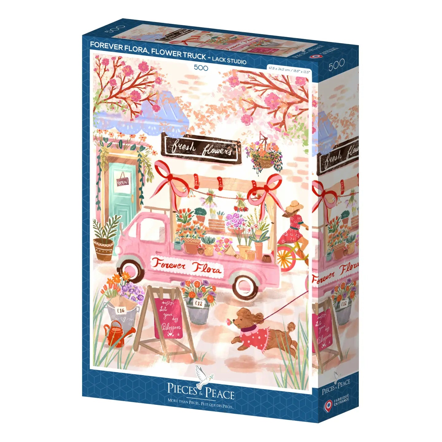 500 Piece Puzzle-Forever Flora, Flower Truck