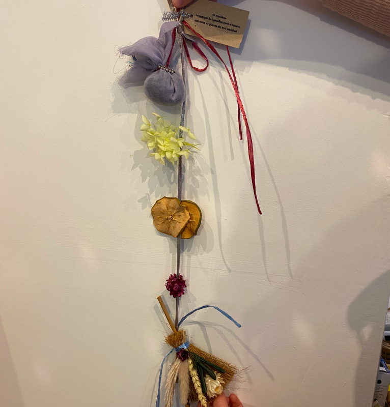 Lucky Charms With Broomstick, Lavender Pouch & Garland