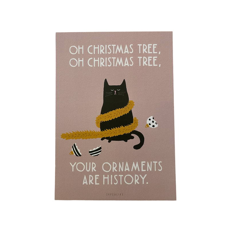 Oh Christmas Tree Card with Cat