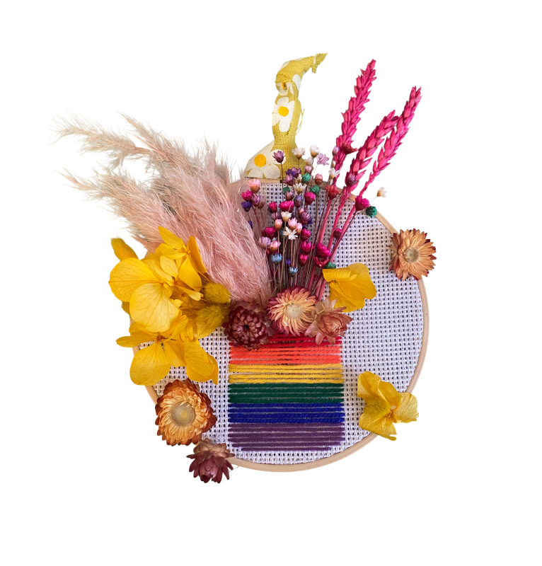 Dried Flowers in an Embroidered Vase